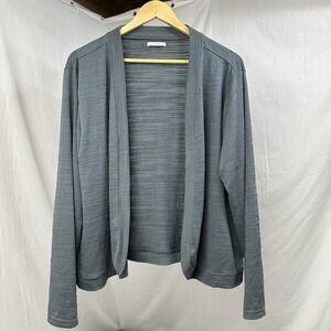 Maurice's Cardigan Gray Textured Open Front Long Sleeve Women's Plus Size XXL 2X